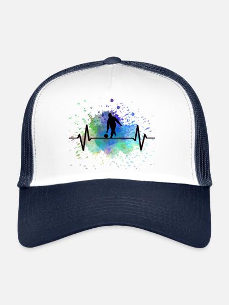 Bowling Sport Ball Love Love Hobby Bowling - Trucker Cap - white/navy - Front