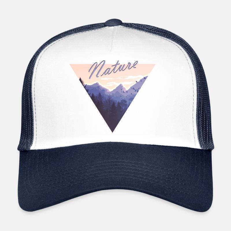 Nature, Mountains, Forest, Birds, Triangle Trucker Cap