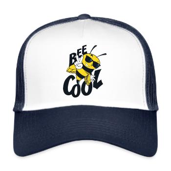 biene - Trucker Cap - Weiß/Navy - Vorne