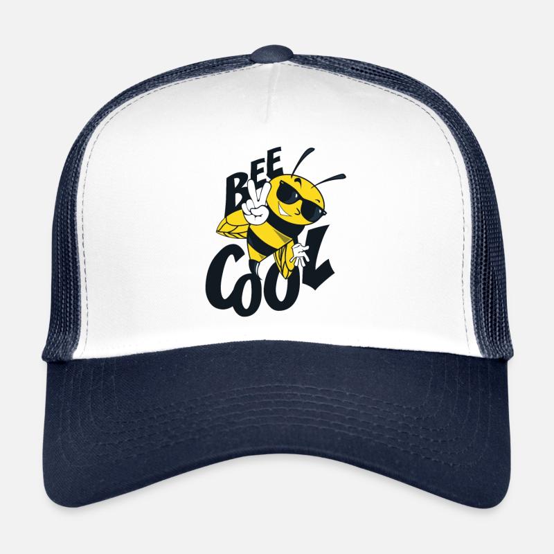 abeille - Casquette trucker  - blanc/marine