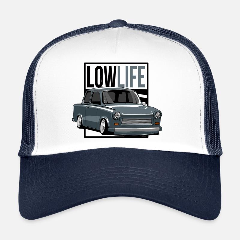 Carton Basse Durée - Casquette trucker  - blanc/marine