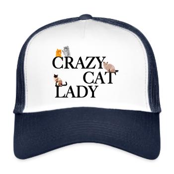 Crazy Cat Lady - Trucker Cap - white/navy - Front