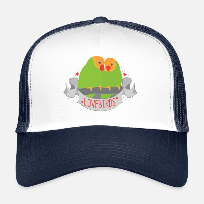 Peachfaced Lovebirds Banner Trucker Cap