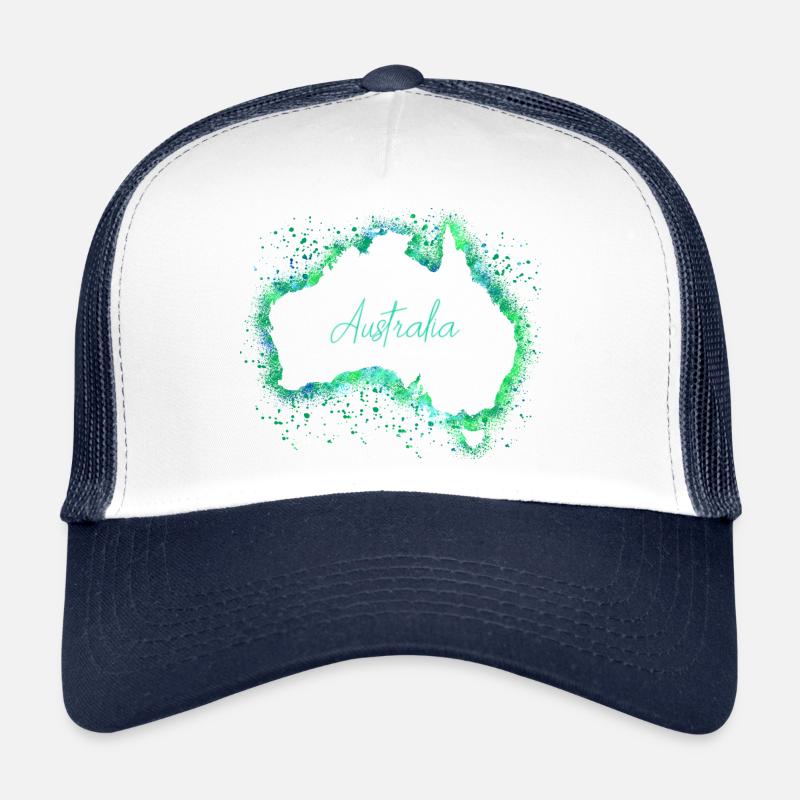Australien - Trucker Cap - Weiß/Navy