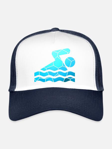 Nageur - Casquette trucker  - blanc/marine - Devant