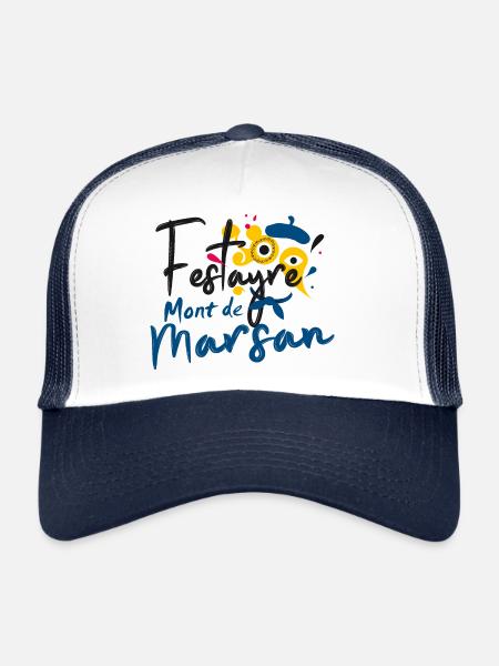 Festayre Mont-de-Marsan, les fêtes de la Madeleine - Casquette trucker  - blanc/marine - Devant