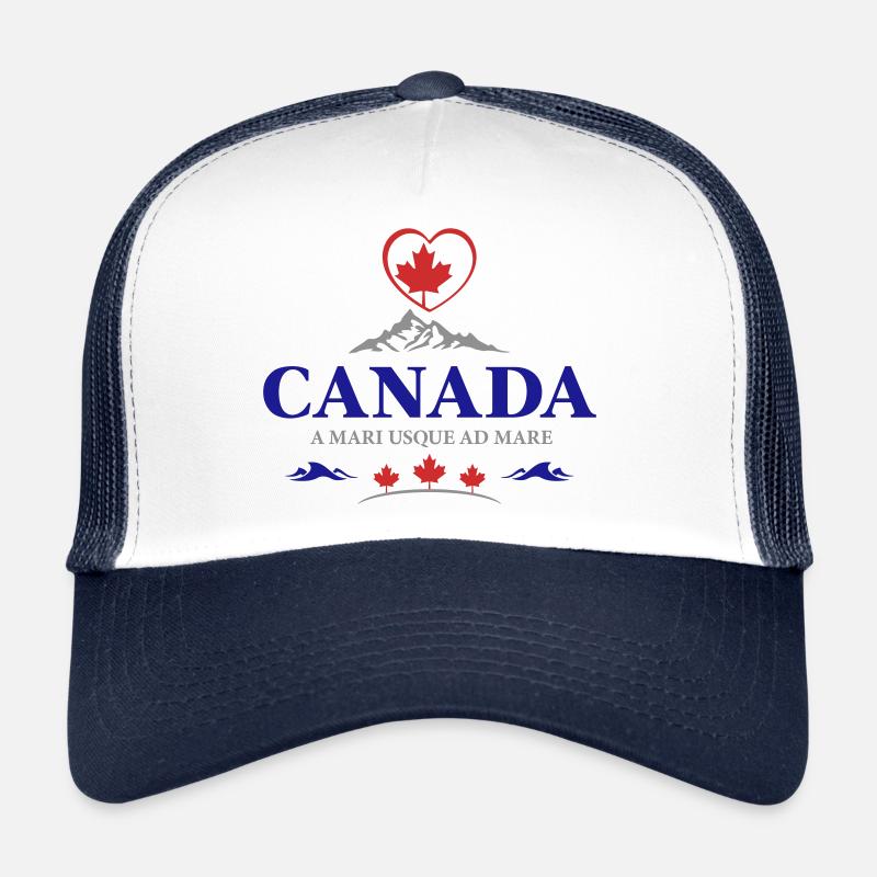 Canada Vancouver Montreal Toronto Maple Leaf Heart Trucker Cap
