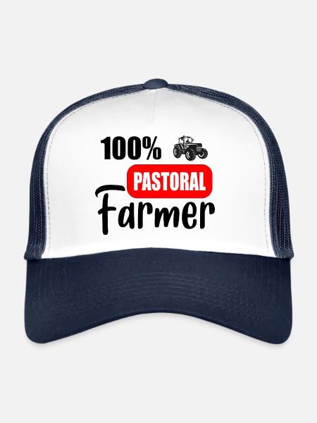 pastoral farming - Trucker Cap - white/navy - Front