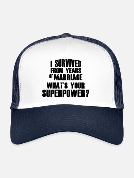 SUPERPUISSANCE DU SURVIVANT DU MARIAGE - Casquette trucker  - blanc/marine - Devant