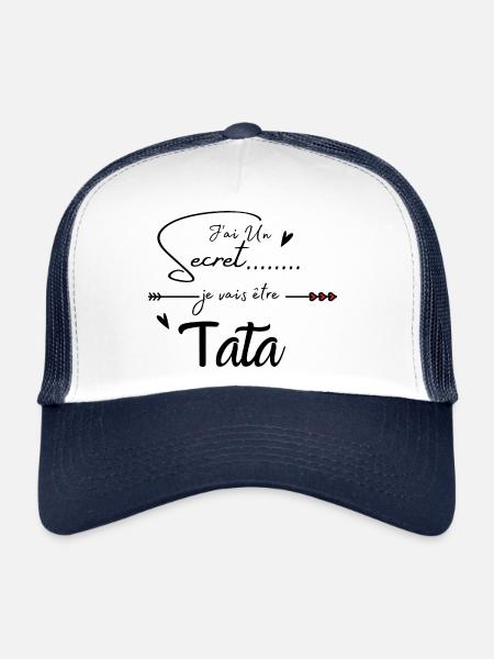 Je vais être tata - Casquette trucker  - blanc/marine - Devant