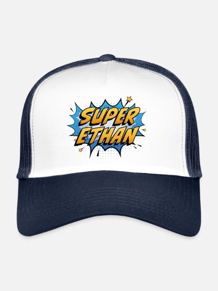 Super Ethan - Trucker Cap - white/navy - Front