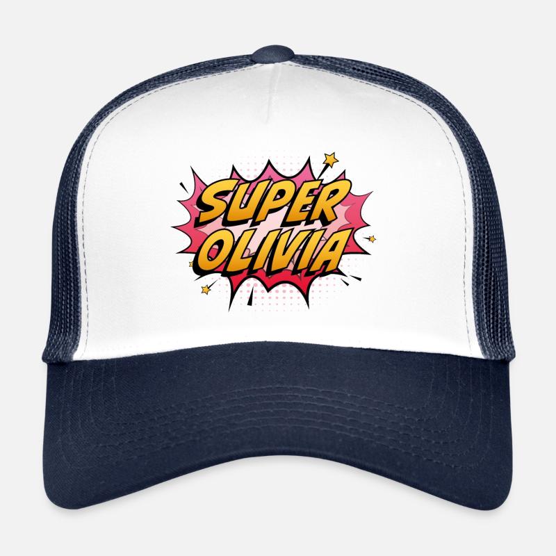 Super Olivia - Trucker Cap - Weiß/Navy