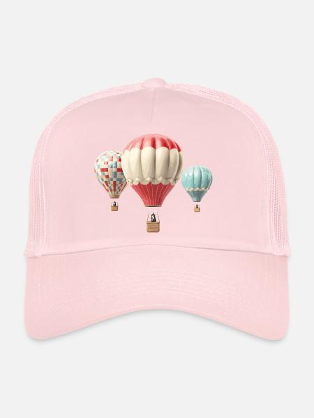 Hot Air Balloons - Trucker Cap - pale pink - Front
