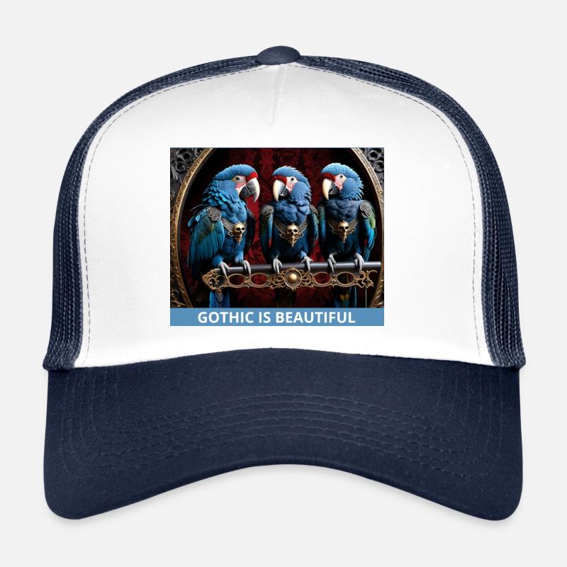 Perroquets bleus gothiques Casquette trucker 