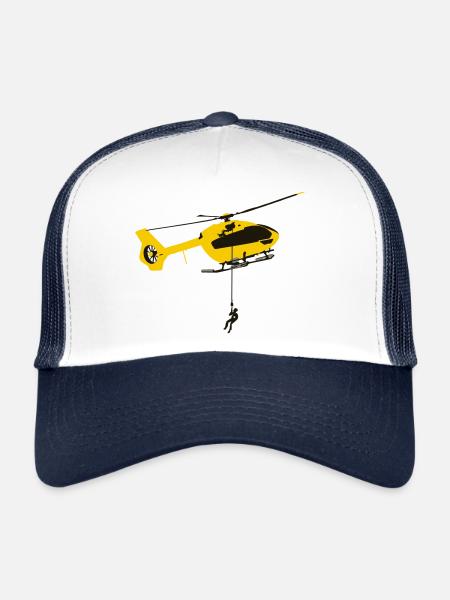 EC 145 AH145 Hubschrauber Helikopter Helicopter - Trucker Cap - Weiß/Navy - Vorne