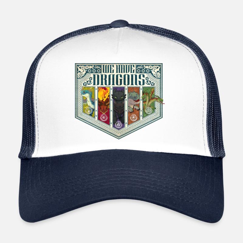 Dragons Nous Avons Des Dragons - Casquette trucker  - blanc/marine