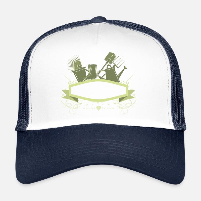 Dekoratives Garten Banner mit Werkzeugen Trucker Cap