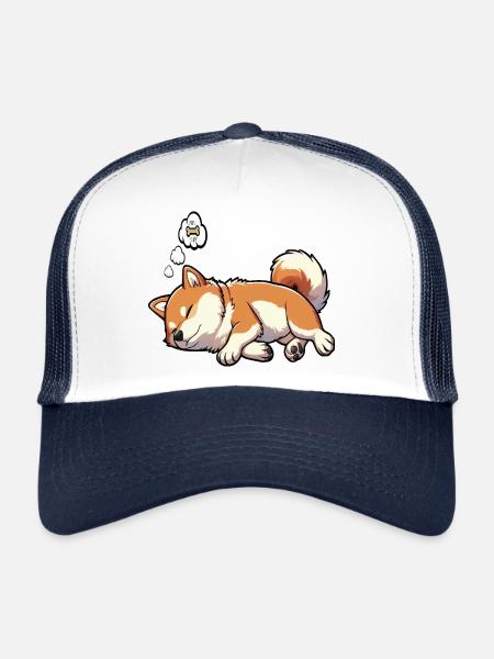 Shiba Inu Shiba propriétaire Shiba lover Shiba inus - Casquette trucker  - blanc/marine - Devant