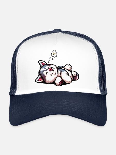Husky Huskies Husky Owners Husky Owners Husky Fans - Trucker Cap - white/navy - Front