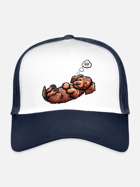 wire-haired dachshund dachshund dachshund owner Teckel Tekkel - Trucker Cap - white/navy - Front