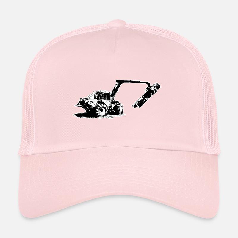 Forestry tractor in action (white background) Trucker Cap