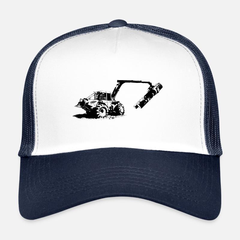 Forestry tractor in use (black) - Trucker Cap - white/navy