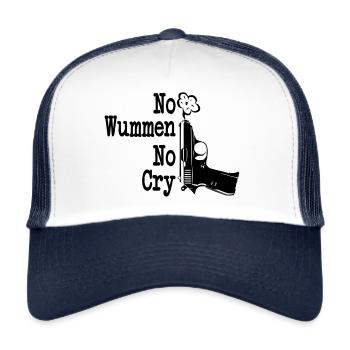 No Wummen No Cry - Trucker Cap - Weiß/Navy - Vorne