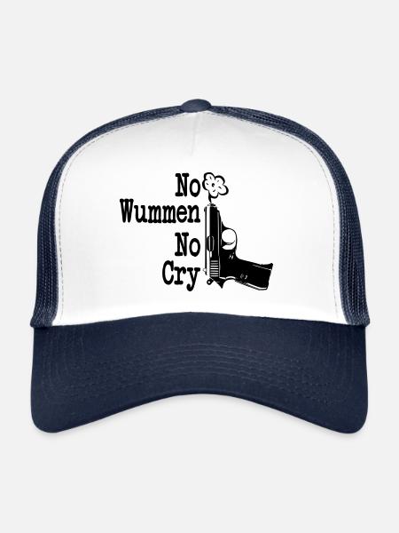 No Wummen No Cry - Trucker Cap - Weiß/Navy - Vorne
