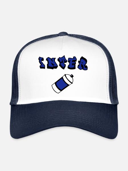 inter graffiti - Trucker Cap - white/navy - Front