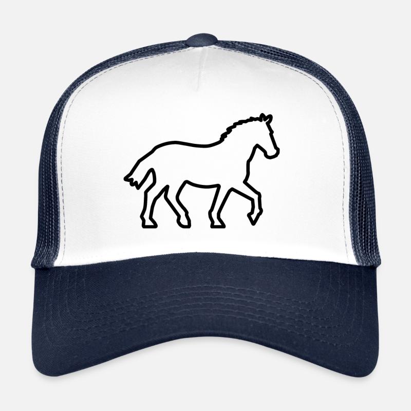 Pferd / Cheval - Contour noir Casquette trucker 