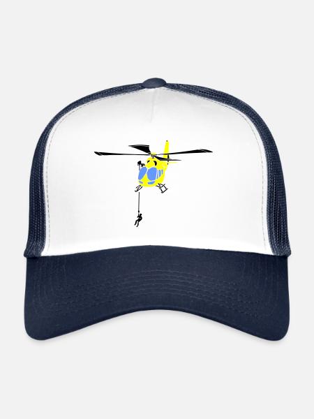 EC 145 AH145 Hélicoptère Helikopter Hubschrauber - Casquette trucker  - blanc/marine - Devant
