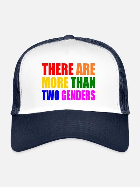 there are more than two genders - Trucker Cap - white/navy - Front