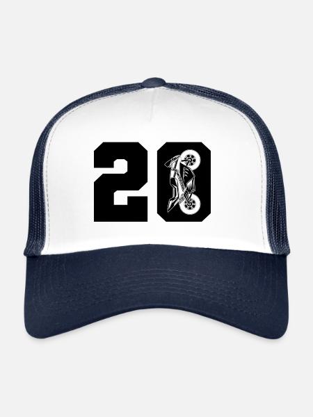 20 Moto Biker Motorcycle - Trucker Cap - white/navy - Front