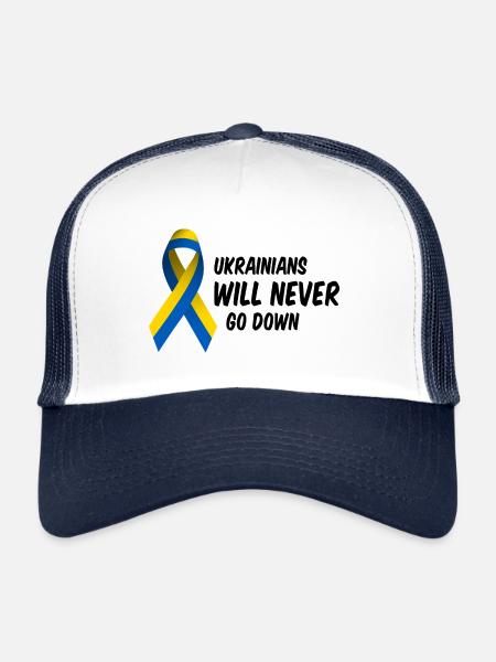 Ukraine War Peace Victory Statement - Trucker Cap - white/navy - Front
