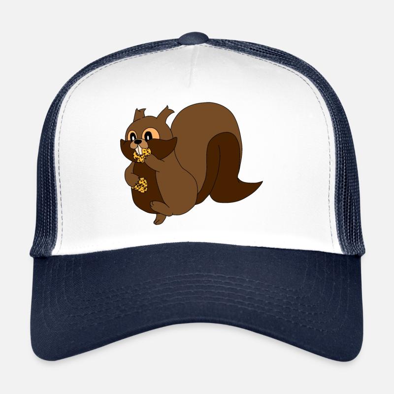 Biscuit écureuil sucré - Casquette trucker  - blanc/marine