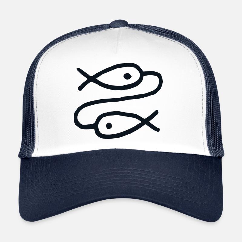 Zodiac sign no. 3 (fish) - schwarz / black Trucker Cap
