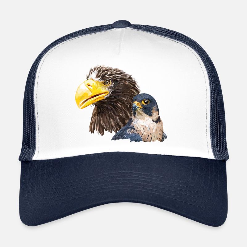 Pigargo géant et faucon pèlerin - Casquette trucker  - blanc/marine