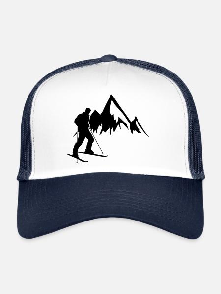 Ski mountain gift touring ski ski tours - Trucker Cap - white/navy - Front