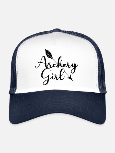 Archery Girl Archery Archer Arrow - Trucker Cap - white/navy - Front