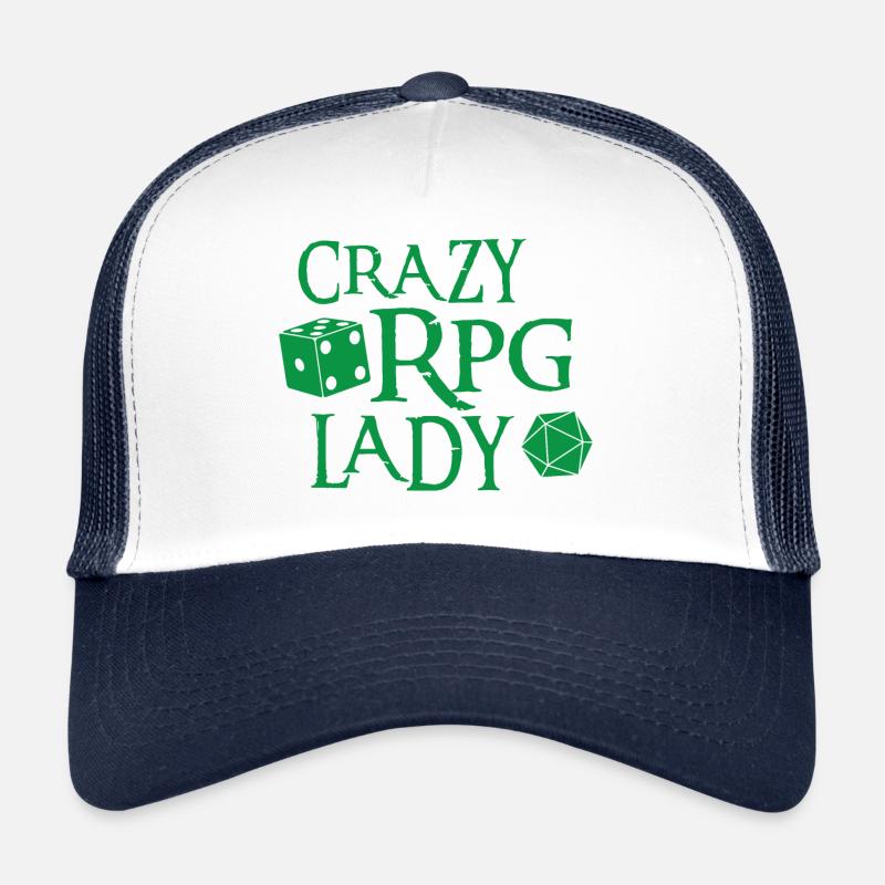 Verrückte RPG-Dame mit Würfeln Trucker Cap