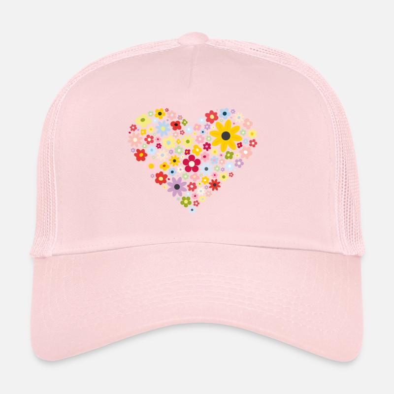 Flower Heart Trucker Cap
