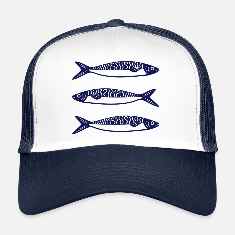 Fische - Trucker Cap - Weiß/Navy