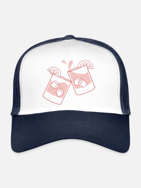 Verres à cocktail - Casquette trucker  - blanc/marine - Devant