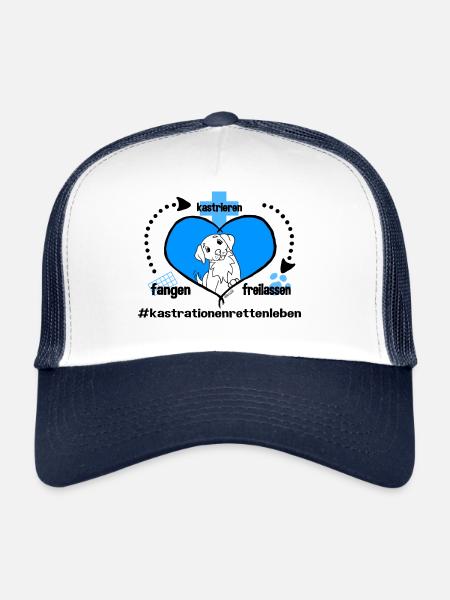 Tierschutz-Spendenaktion - Trucker Cap - Weiß/Navy - Vorne