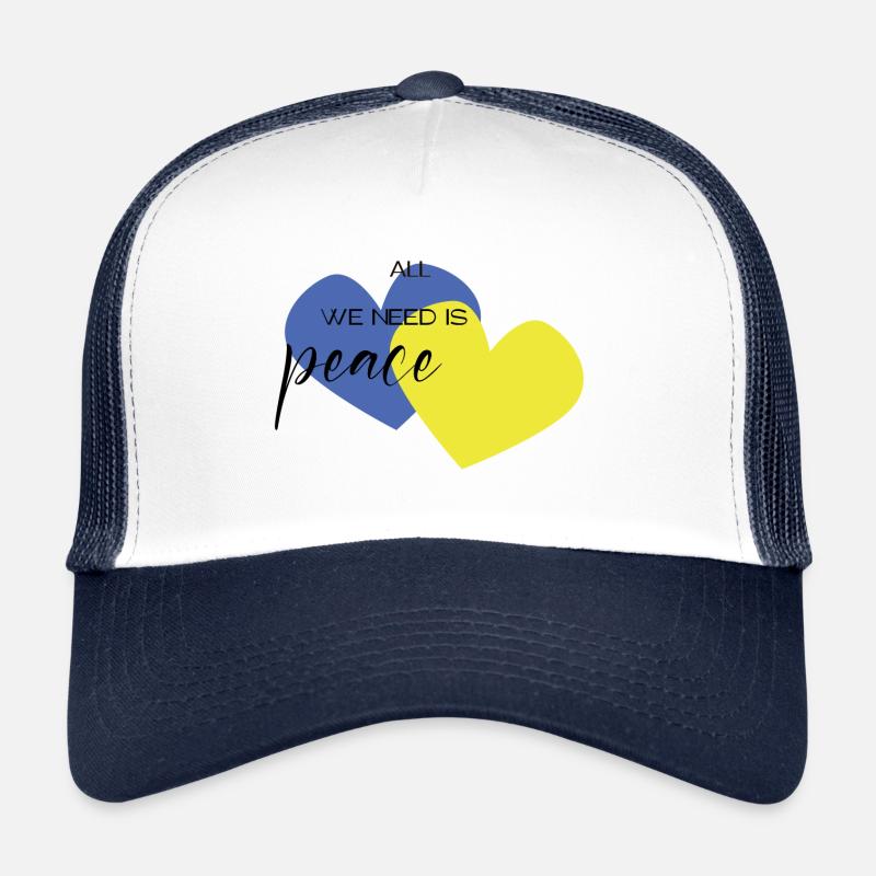 Cœurs bleu et jaune Casquette trucker 