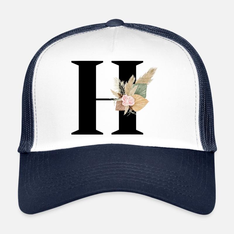lettre H fleuris Casquette trucker 