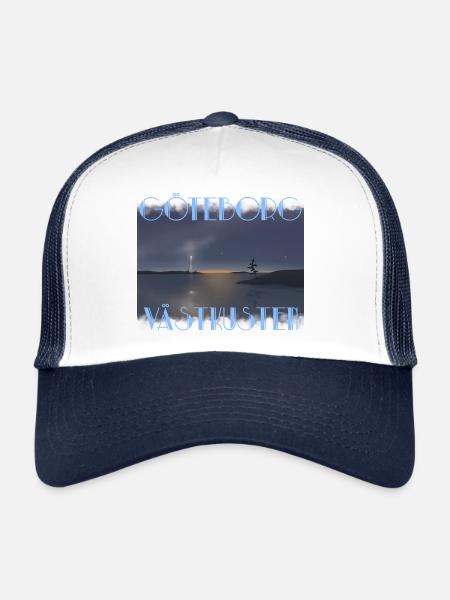 Göteborg est la perle de la côte ouest. - Casquette trucker  - blanc/marine - Devant