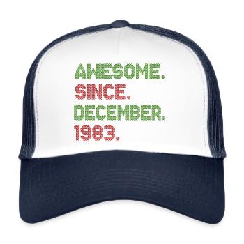 Awesome Since December Christmas Ave 1983 - Trucker Cap - white/navy - Front
