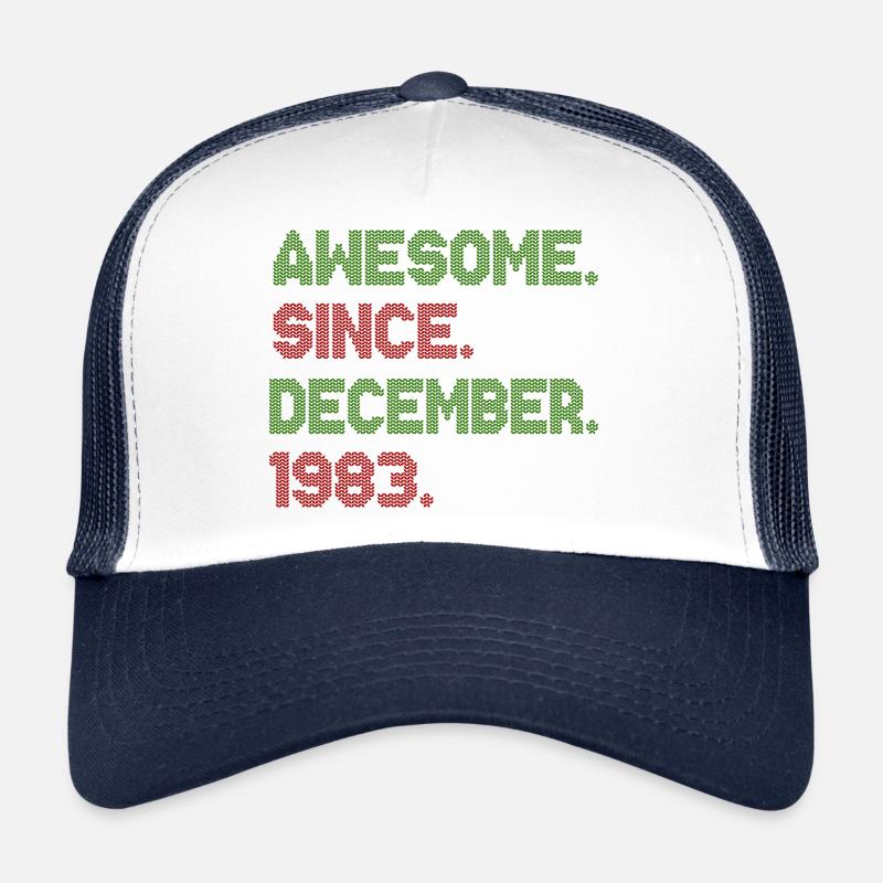 Awesome Since December Christmas Ave 1983 Trucker Cap