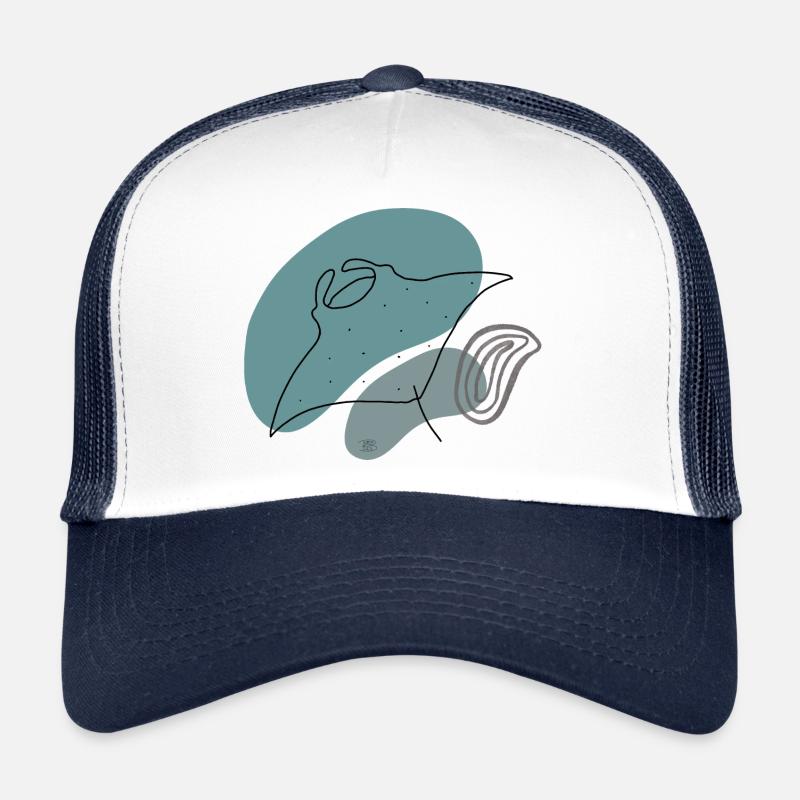 "Manta", Boho Line Art Design, Series "Ocean" Trucker Cap